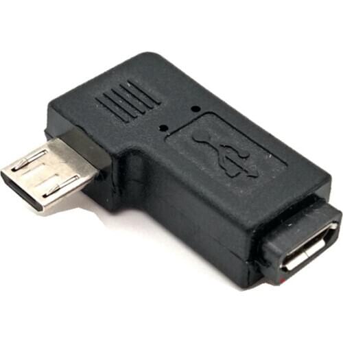 90 degree Left & Right Angled Micro USB 5Pin Female To Micro USB Male Data Sync Adapter