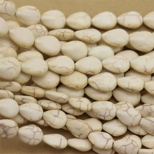 Approx.24pcs/lot White Loose Spacer Seed Howlite Beads 1.2cm*1.6cm*0.7cm Semi Precious Stone For DIY Jewelry Findings