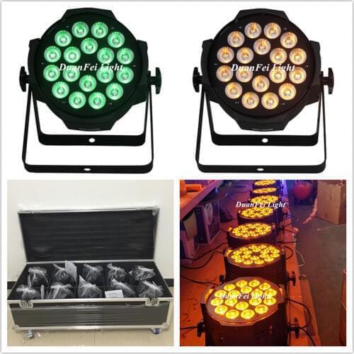 Flightcase) 10pcs Wedding Christma Indoor Dmx Color Wash Stage Rgbwa 5in1 Led Par 18*15w