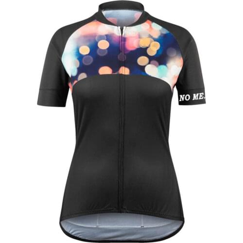 EUSKADI Summer Womens Multi Color Lights Cycling Jersey Short Sleeve Retro Black Bike Shirts Maillot Ciclismo Mujer