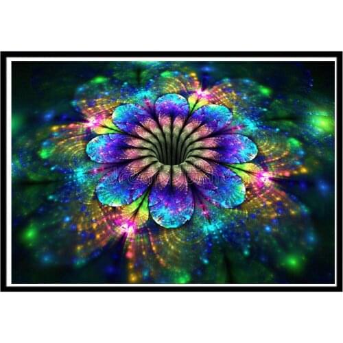 Abstract Flower Printed Water-Soluble Canvas 11CT Cross-Stitch Patterns DIY Embroidery DMC Threads Handicraft Craft Counted