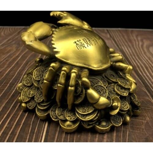 China brass recruit wealth crab crafts statue