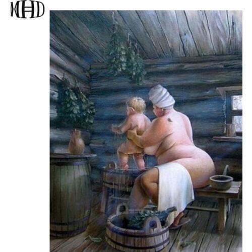 Hot 5d diy diamond drawing bathing pattern full square round crystal sticker 3D diamond embroidery diamond cross stitch portrait