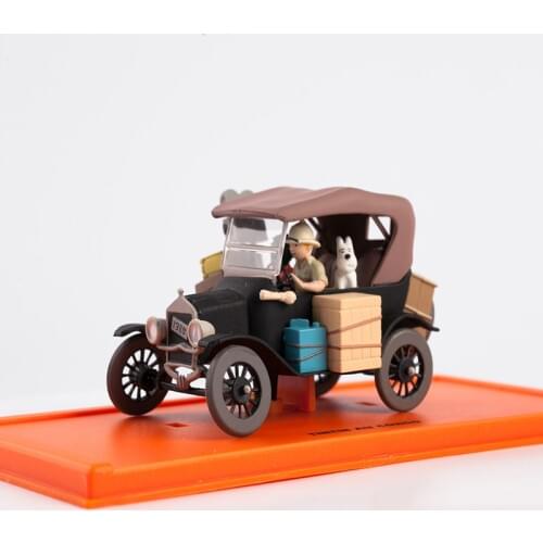 Diecast 1/43TINTIN Car Model Tintin In Congo Alloy Decoration Collection Display Boy Gift Christmas Birthday Gift Toy