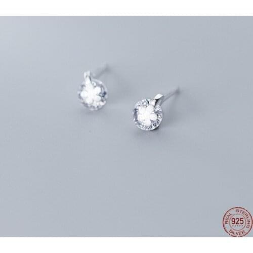 LKO 925 Sterling Silver Fashion Sweet Zircon Flower Stud Earrings For Women Luxurious Wedding Party Fine Jewelry Ornaments