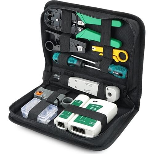 Network Cable Tester Tool LAN Utp Screwdriver Wire Stripper RJ45 Connector Computer Network Crimping Pliers Tool Kit Set