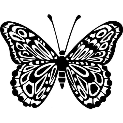 15.2*11.7CM Butterfly Fashion Car Styling Individual Car Sticker Motorcycle And Car Decals Black/Silver C9-1634