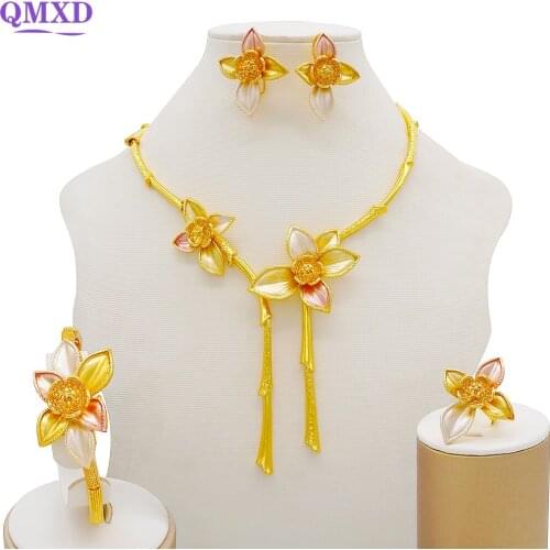 Fashion jewelry sets gold color best quality jewelry sets african women necklace new design for wedding jewelry