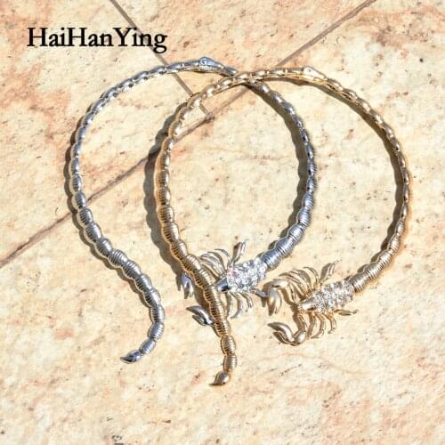 New Scorpion Open Necklace Unique Gothic Animal Womens Statement Party Accessories Hip Hop Popular Chain Korean Jewelry