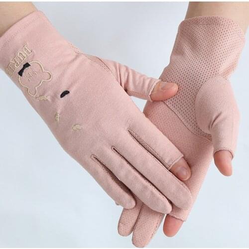 HOT Spring Summer Sun Protection Women Gloves Thin Breathable Fishing Driving Cycling Handwear Motocycle Outdoor Breathable