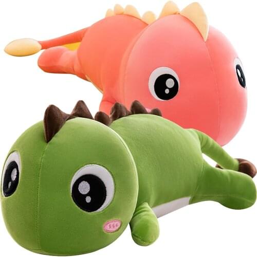 Cuddly Big Eyes Dinosaur Pillow Figurine Doll Soft Plush Dinosaur Toy Sofa Throw Pillow Cuddler Childrens Day Gift