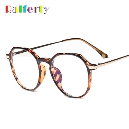Ralferty 2021 Decorative Clear Glasses Frame TR90 No Diopter Transparent Lenses Anti Blue Light Glasses W8892