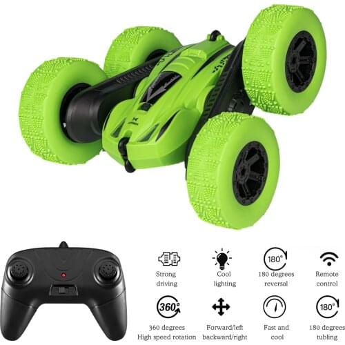 RC Car Remote Control Stunt Car 4WD Remote Control Car Double Sided Rotating Vehicles 360° Flips LED lights for Kids Boys Girls