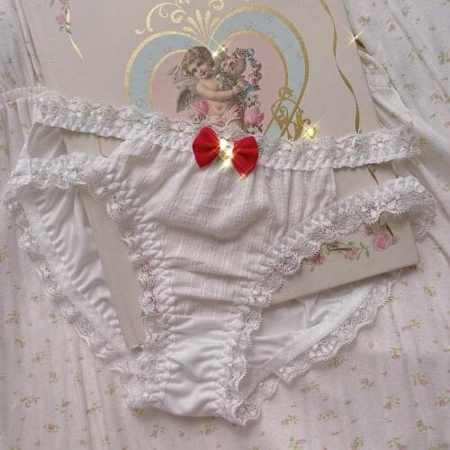 Sexy Women Thongs Japanese Lolita Girls' Panties Lace Trim Low-Waist Briefs Boyshort Womens Underwear Female Sexy Lingerie Hot