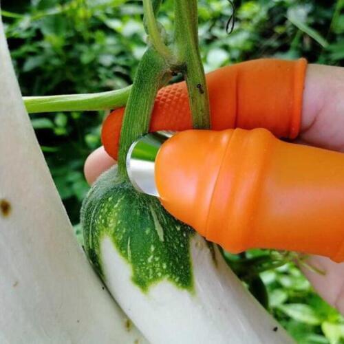 Silicone Thumb Cutter Vegetables Tomato Fruit Picker Separator Finger Tools Sharp Blade Hand Cutting For Harvesting Garden Plant
