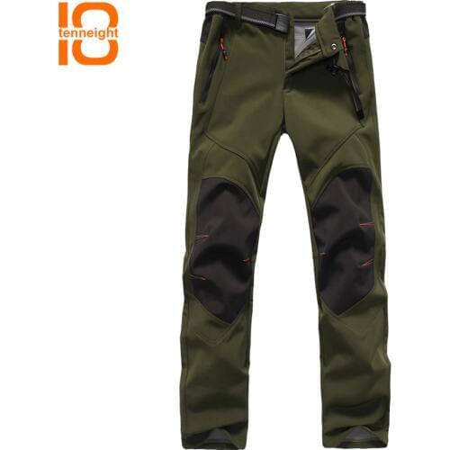 TENNEIGHT 2019 winter new ski pants men Hiking Pants Windproof Waterproof Fleece Pants sports Outdoor Snowboarding Ski pants