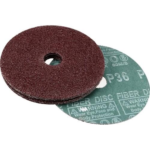 Uxcell 5-Inch x 7/8-Inch Aluminum Oxide Resin Fiber Discs, Center Hole 36 Grit Sanding Grinding Discs, 5 Pcs