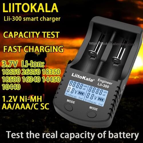 LiitoKala lii-300 Battery Charger LCD For 3.7V Li- ion18650 26650 14500 10440 1.2V AA AAA Ni-MH Capacity test fast charging