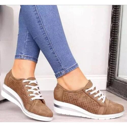 2020 Women Flats Summer Leather Shoes Low Heels Slip on Casual Soft Flat Shoe Bow-knot Hollow Breathable Ladies Loafers Sandals