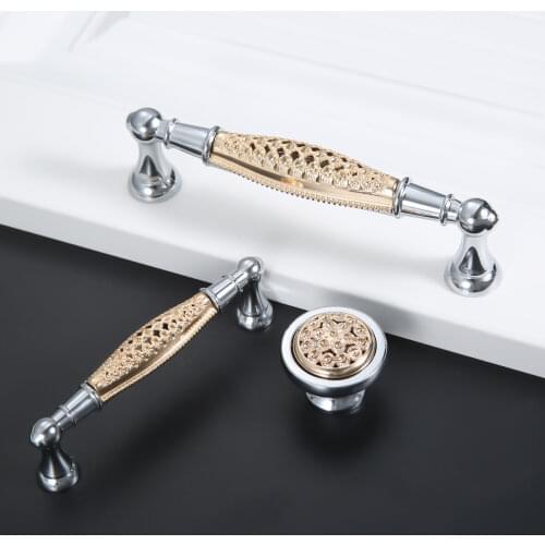 1Pc Rose Gold Chrome Modern Cabinet Knobs Kitchen Cupboard Dresser Drawer Door Wardrobe Pulls Handle Furniture Handles and Knobs