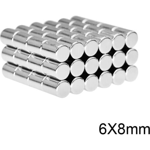 10~200pcs 6x8 mm thinck Powerful Magnetic 6mmx8mm Permanent Small Round Magnet 6x8mm Neodymium Magnet Strong magnet 6*8