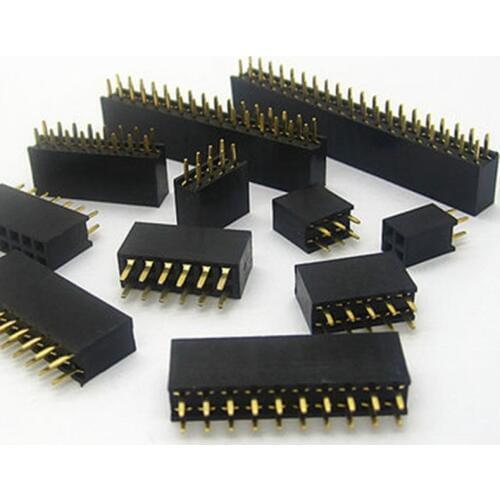 10pcs/LOT Connector 2.54mm Double Row Female Connector Straight Pin Header Pitch 2.54mm Socket Pin Strip