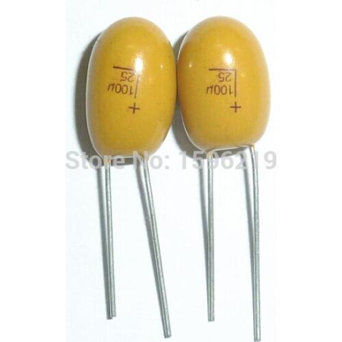 10pcs Tantalum capacitor 100uF 25V Brand New 25V100uF DIP Radial