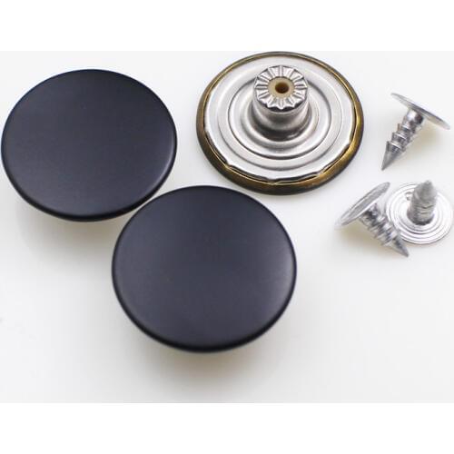 17mm 20mm Black color Plain Copper Brass jeans button shank button for garment pants sewing clothes accseeories handmade