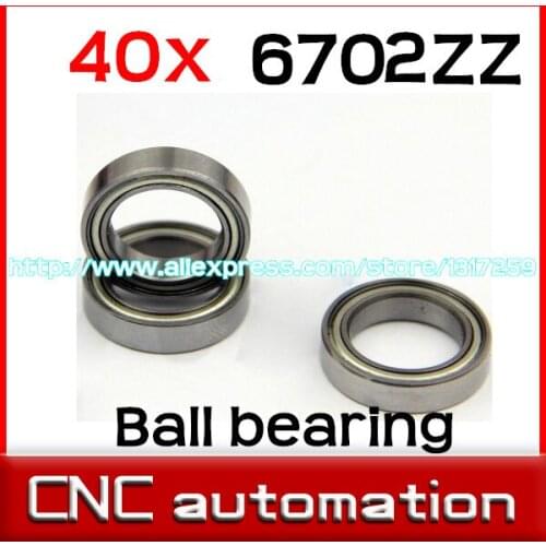 40pcs 6702ZZ thin wall deep groove ball bearings 6702 6702-2Z 15x21x4 mm radial shaft