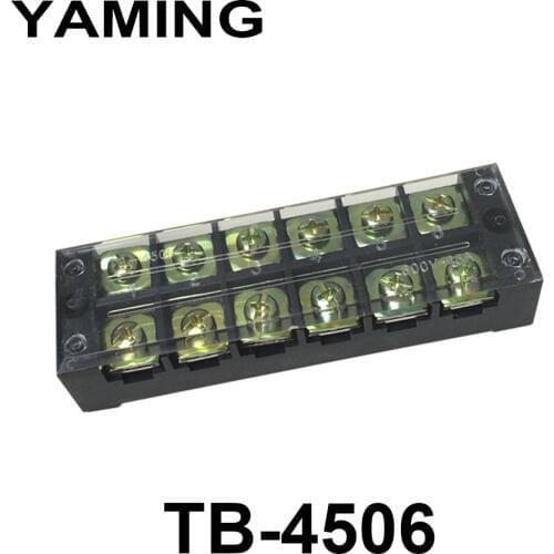 5pcs/lot Connect Plug Board Terminals Dual Row TB-4506 45A 6 Position 600V Fixed Type Connection Terminal Block