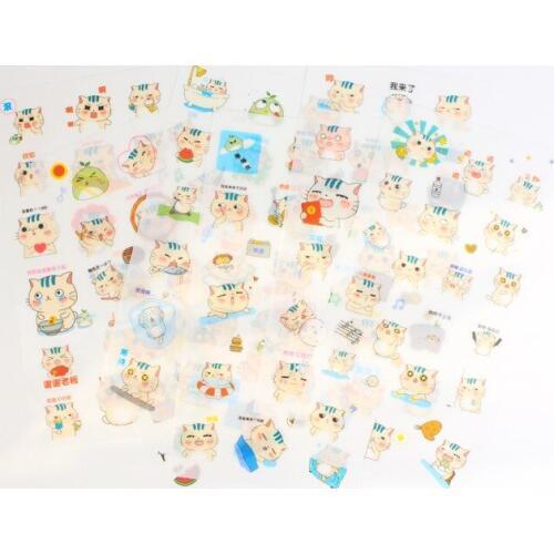 6pcs Cat Sticker Organizer Calendar Diary Book Planner for DIY Scrapbooking Decoration Diary Sticker papeleria