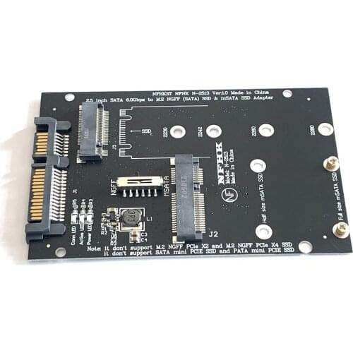 2 in 1 Adapter Card Desktop Computers Riser Converter M.2 NGFF MSATA SSD to SATA 7 15Pin 2.5 inch Adapter Card
