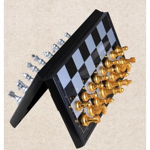 Decoration Magnetic chess set for children beginners folding board adult large black and white checkers