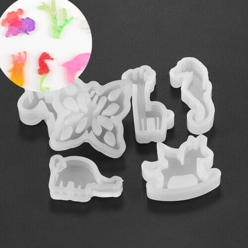 1Pcs Resin Epoxy Molds Silicone UV Resin Casting Molds For DIY Jewelry Making Findings Seahorse Starfish Snowflake Giraffe