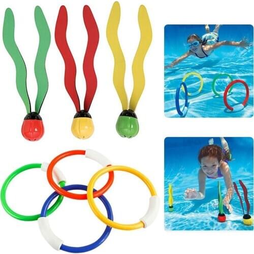 Pool Diving Toy 3/4Pcs Swimming Torpedo Water Ring Seaweed Baton Various Children Water Fun Summer Underwater Seaweed Games Toy