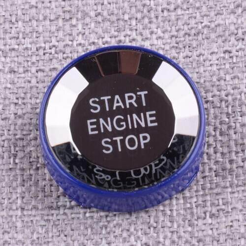 CITALL Car Engine Start Stop Button Cover Fit for BMW E Chassis E90 E91 E92 E93 E84 E83 E70 E71 E72 E89 Blue Crystal