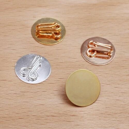 30 PCS 15mm Flat Base Gold Silver Plated Metal Flat Hair Rope Clasp Clips DIY Hair Accessories For Jewelry Making