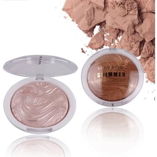 MISS ROSE Shimmer Highlighter Powder Palette Face Contouring Makeup Highlight Face Bronzer Highlighter Brighten Skin