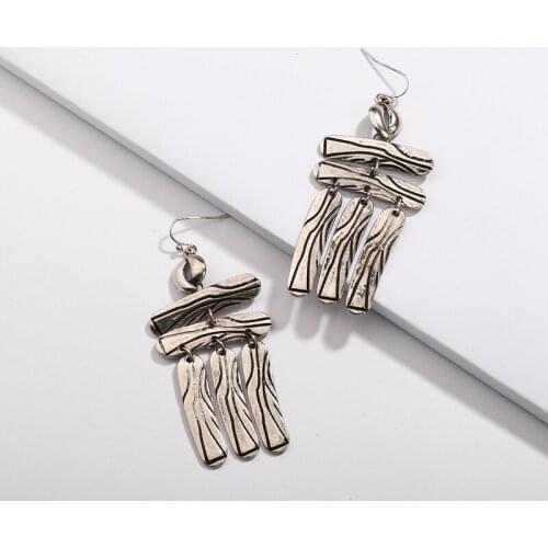 LUNA CHIAO Fashion Trendy Anqitue Gold Silver Plating Metal Statement Earrings for Women