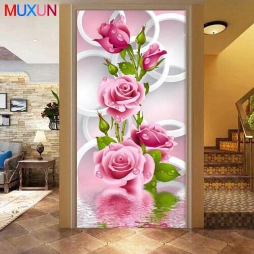 Muxun 5D Diamond Mosaic Rose Flowers Cross Stitch Diy Diamond Painting Mosaic Diamonds Wall Stickers Home Decor Gift Rp482