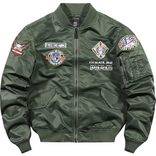 2021 Autumn Spring Mens Sports Baseball Air Pilot Flight Bomber Fighter Jacket Embroidered Space Astronaut Male MA1 Jacket Coats