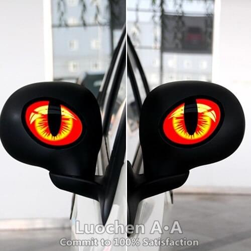 Car Stickers 2PCS Cat Eyes Bionic Originality Craetive Funny Decals For Rearview Mirrors Auto Tuning Styling 10*8cm D10