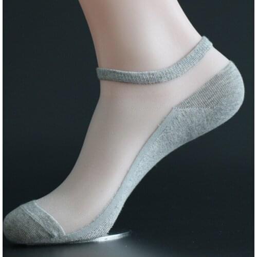 2Pcs Men Ankle Boat Sock Slippers No Show Thin Invisible Fashion Socks Man Summer Breathable Cotton Silk Non-slip Short Socks