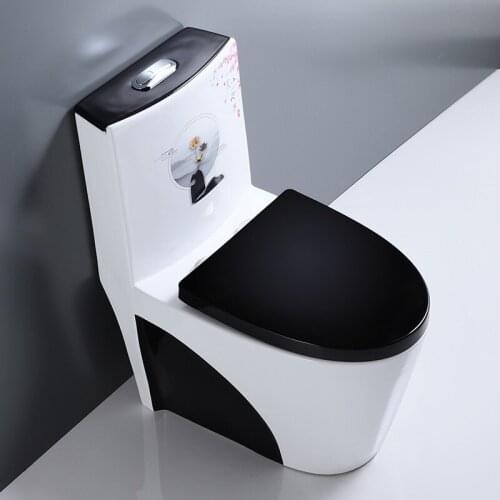 New domestic color toilet large-caliber pumping ordinary ceramic splash-proof toilet new Chinese deodorant toilet