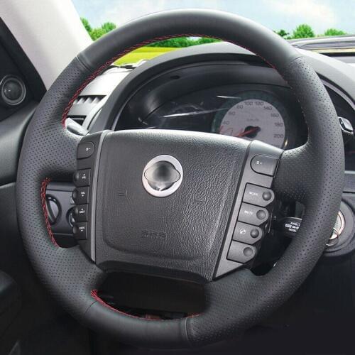 Braid on the Steering Wheel Cover for Ssangyong Rexton Rexton W Rodius capa para volante Steering wheel case for Ssanyyong