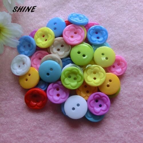 Plastic Sewing Buttons Scrapbooking Round Mixed 2 Holes Flower Pattern 13mm 50PCs Costura Botones Decorate bottoni botoes
