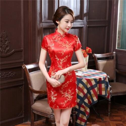 Chinese Women Dress Cheongsam Qipao Sexy Women Gown Satin Cheongsams Oriental Evening Wedding Party Traditional Dresses Modern