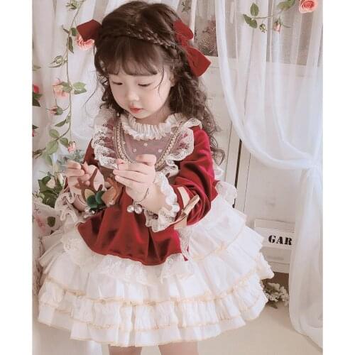 Popodion 2021 New Princess Dress Tluffy Velvet Baby Birthday Dress CHD20389