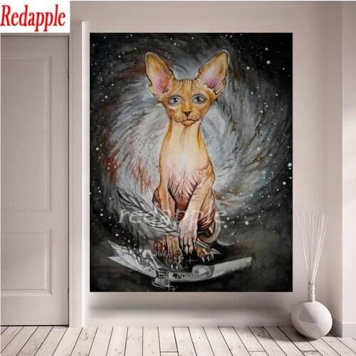 Full round square 5D DIY Diamond painting sphynx cats crystal cross stitch kits diamond embroidery puzzle full Corridor decor