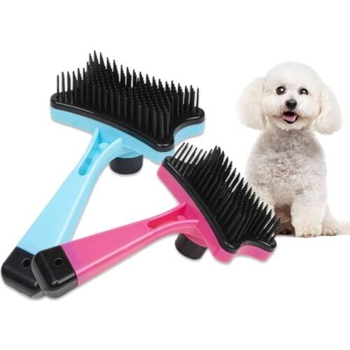 Hot sale Plastic Push Brush for Cat and Dogs Pet Groom Bath Brush Hair Removal Brush Dropshipping